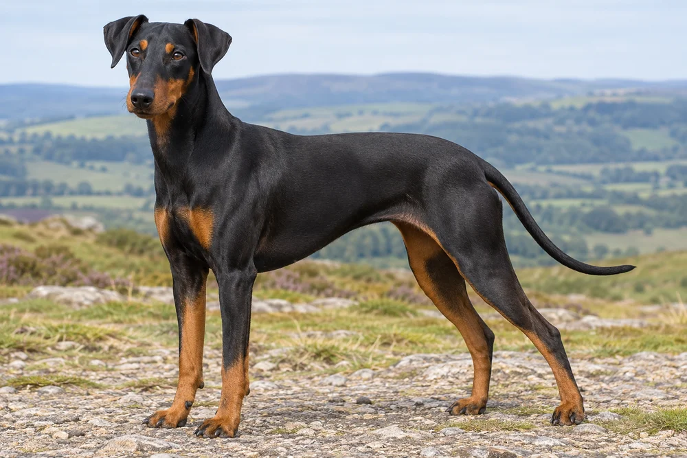 Manchester Terrier (Standard) · AI-generated reference image. It will be replaced when a real photograph is found.